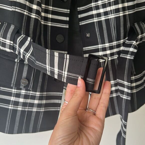 Jones New York plaid  Jacket Size small Women’s Black White Blazer Preppy - Picture 5 of 6